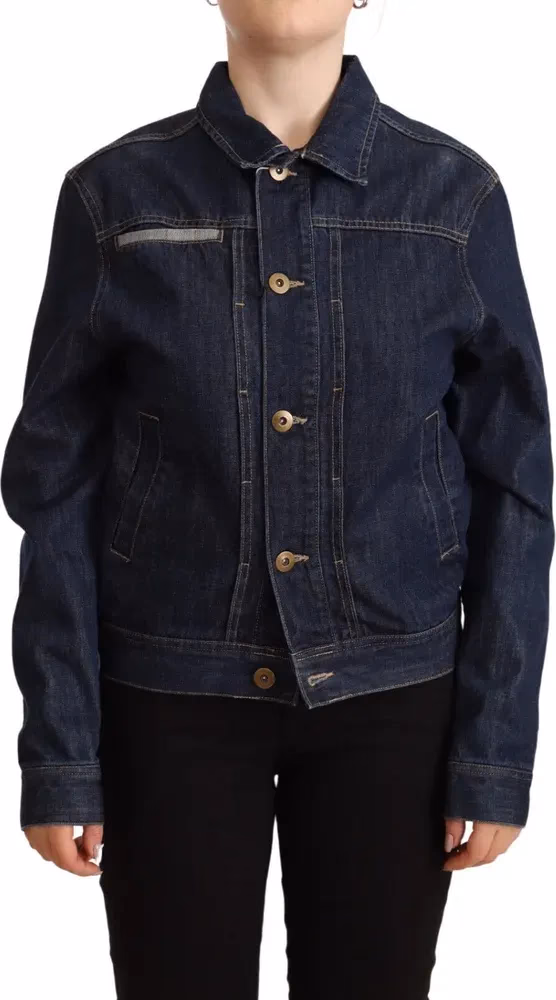 Master Coat Dark Blue Button Down Long Sleeves Denim Jacket