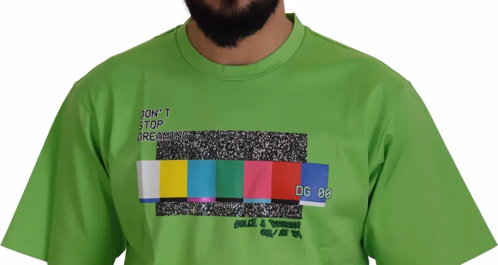 Dolce & Gabbana Green Cotton DG CHANNEL Top T-shirt