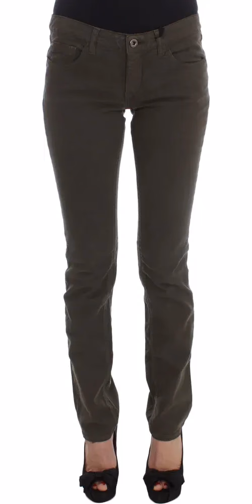 Costume National Green Cotton Blend Slim Fit Jeans