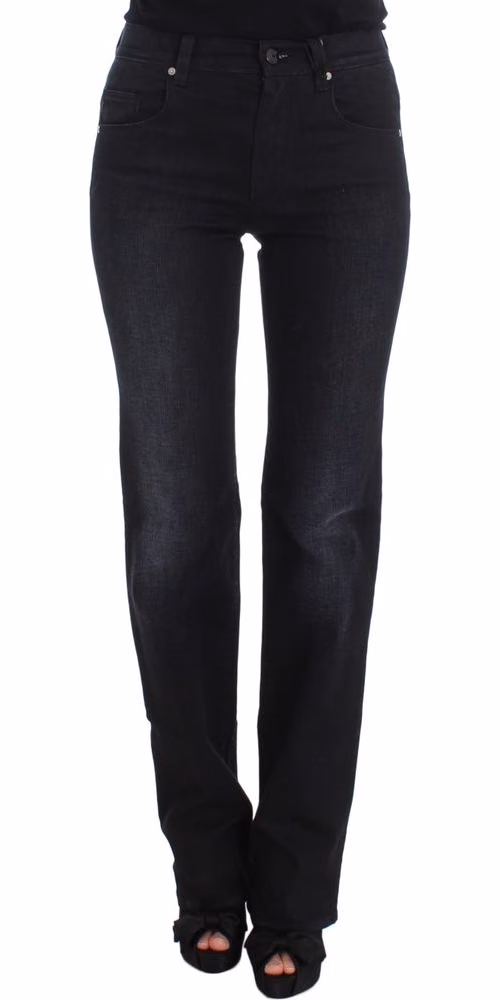 Ermanno Scervino Blue Cotton Blend Slim Fit Bootcut Jeans