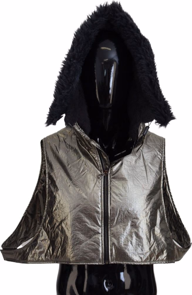 Dolce & Gabbana Silver Fur Whole Head Wrap Men Capello Nylon Hat