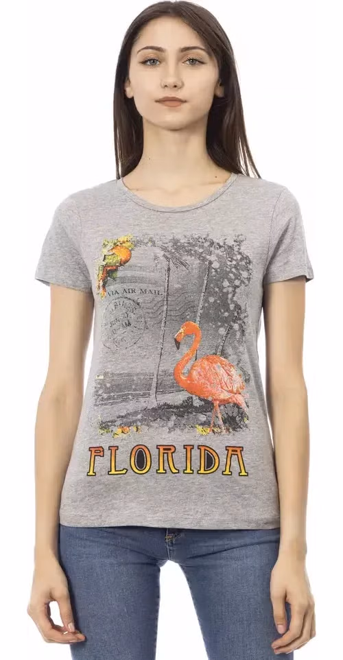 Trussardi Action Gray Cotton Women T-Shirt
