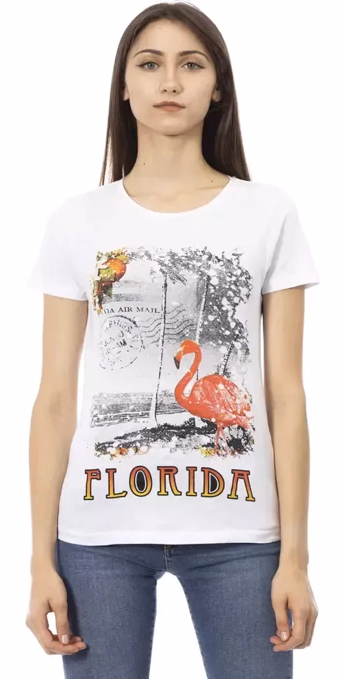 Trussardi Action White Cotton Women T-Shirt