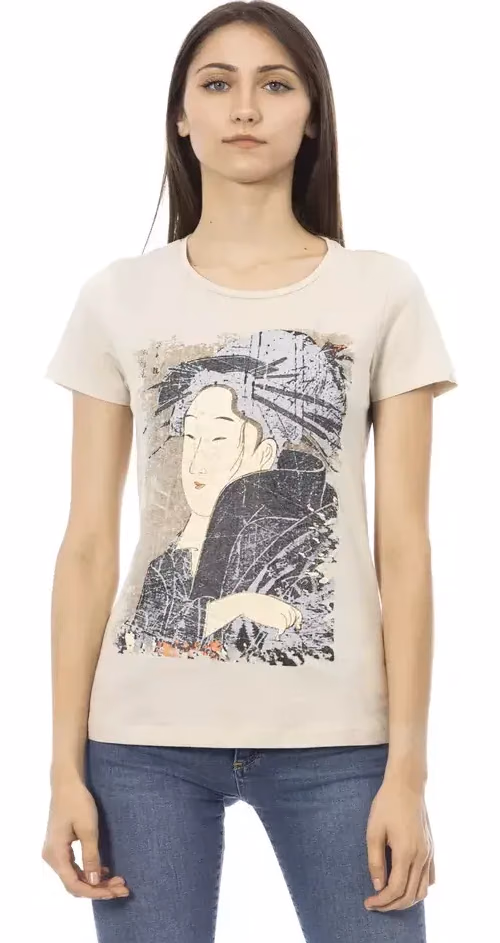 Trussardi Action Beige Cotton Women T-Shirt
