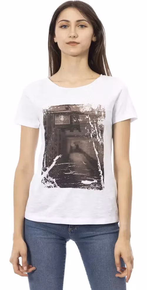Trussardi Action White Cotton Tops & T-Shirt