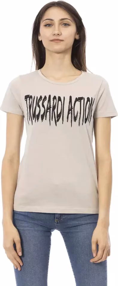 Trussardi Action Beige Cotton Women T-Shirt