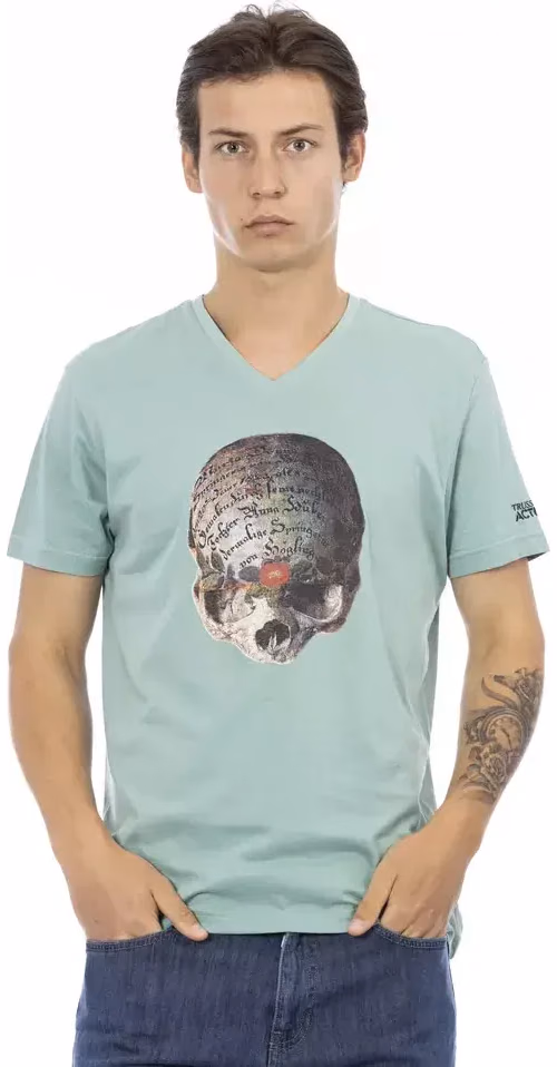 Trussardi Action Green Cotton Men T-Shirt