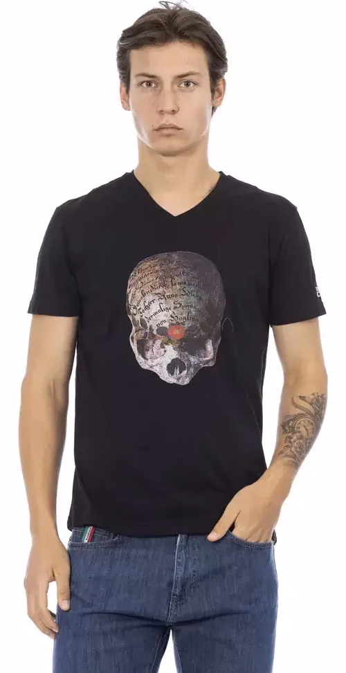 Trussardi Action Black Cotton Men T-Shirt