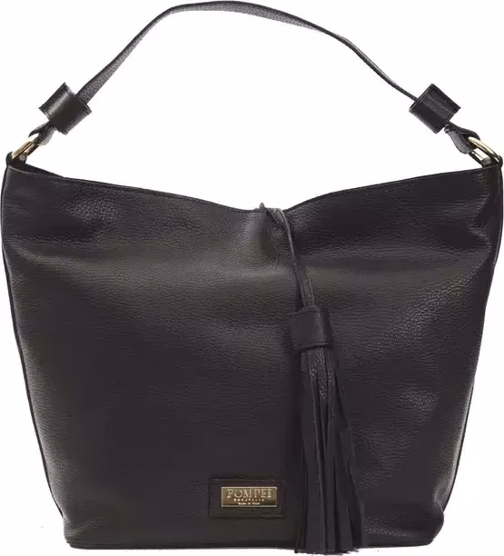 Pompei Donatella Black Leather Women Shoulder Bag