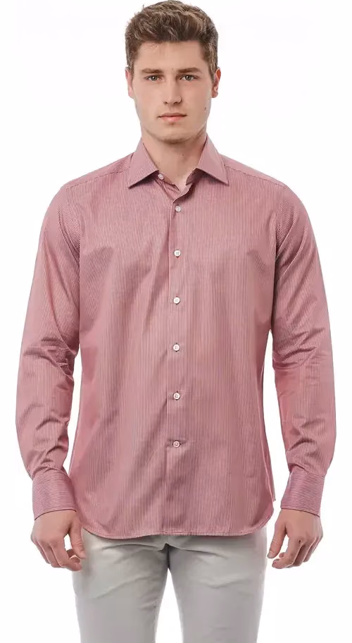 Bagutta Red Cotton Men Shirt