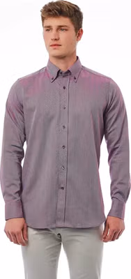 Burgundy Cotton Men Shirt