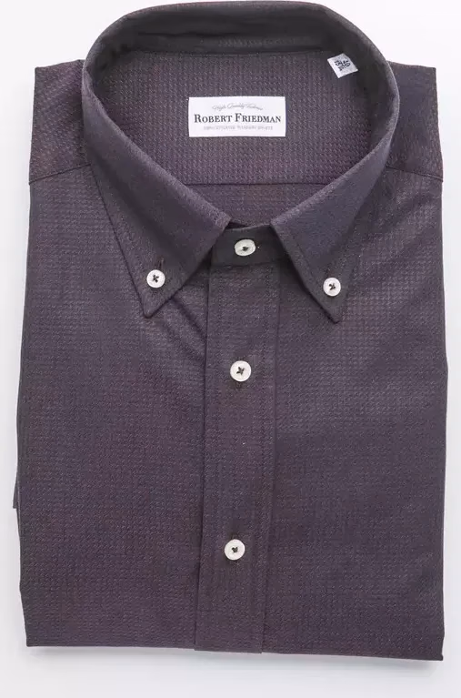 Robert Friedman Black Cotton Men's Shirt