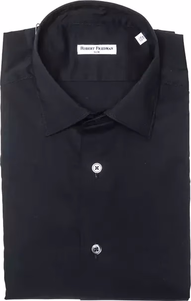 Robert Friedman Black Cotton Men Shirt