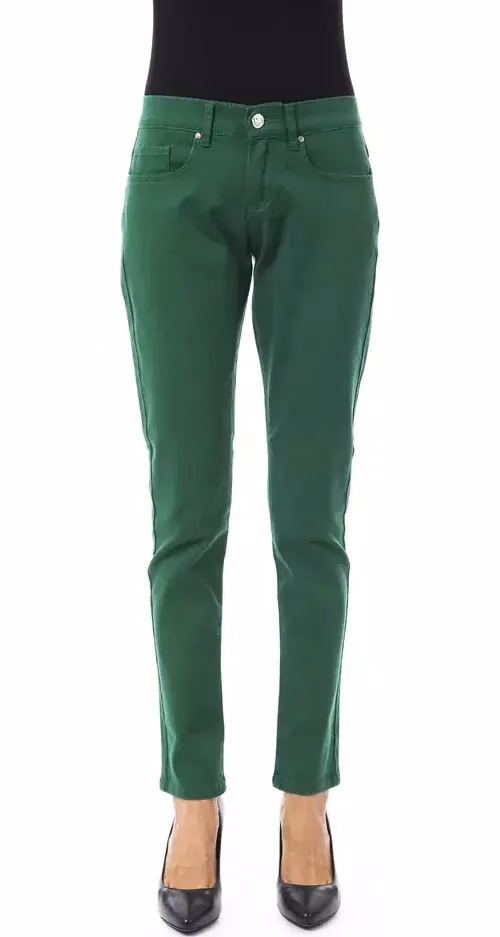 BYBLOS Green Cotton Women Pant