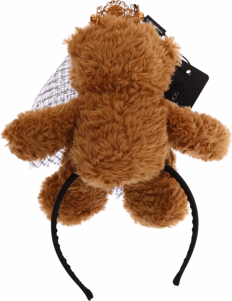 Dolce & Gabbana Teddy Bear Gold Crystal  Crown Tiara Diadem Hair Band