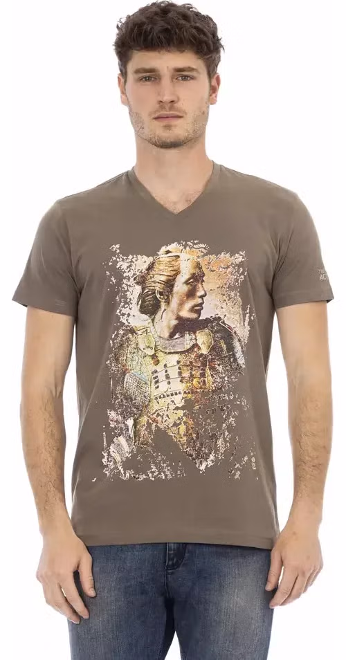 Trussardi Action Brown Cotton Men T-Shirt