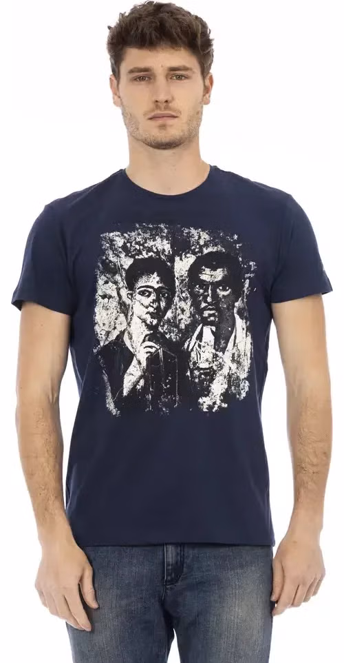 Trussardi Action Blue Cotton Men T-Shirt