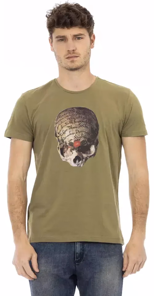 Trussardi Action Green Cotton Men T-Shirt