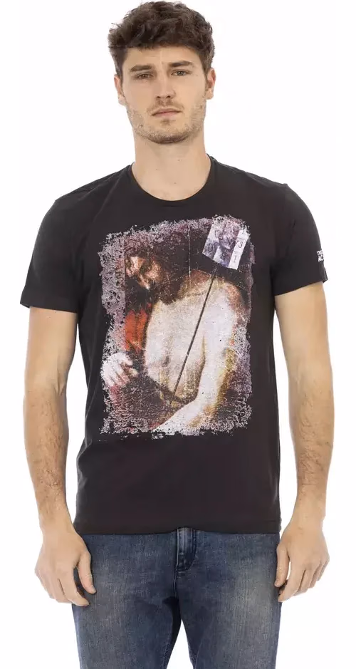 Trussardi Action Black Cotton Men T-Shirt