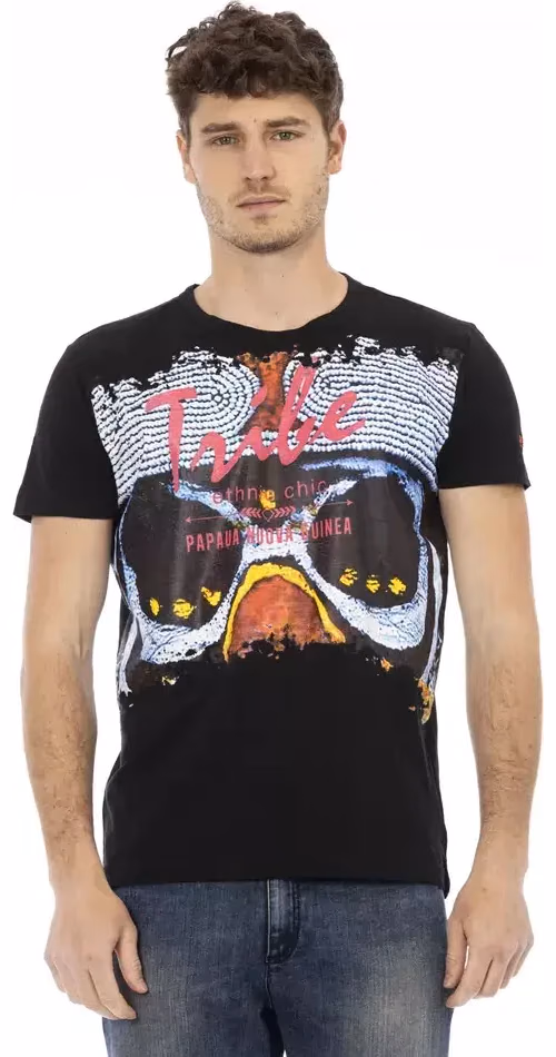 Trussardi Action Black Cotton Men T-Shirt