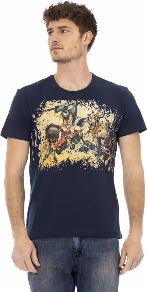 Trussardi Action Blue Cotton Men T-Shirt