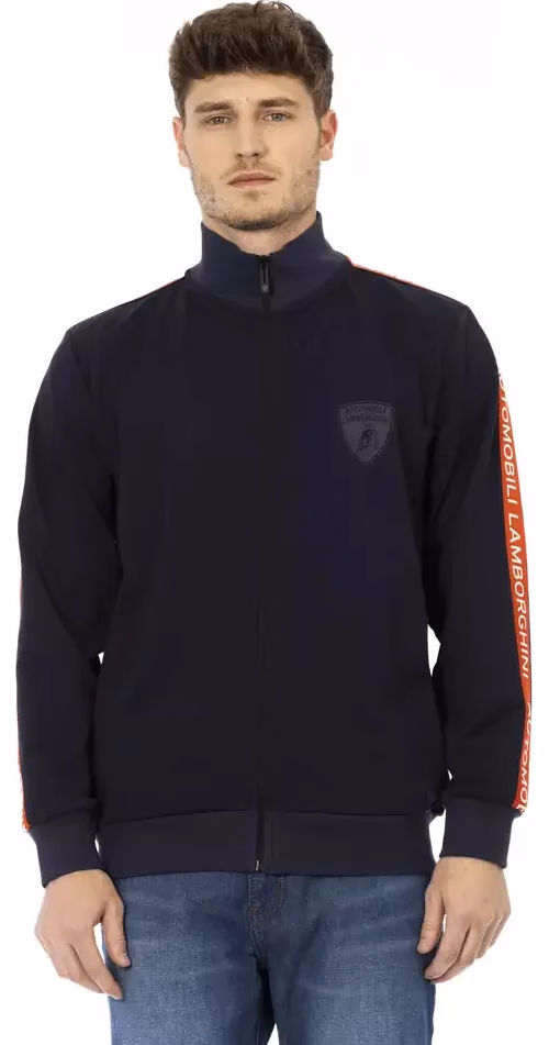 Automobili Lamborghini Blue Polyester Men Sweatshirt