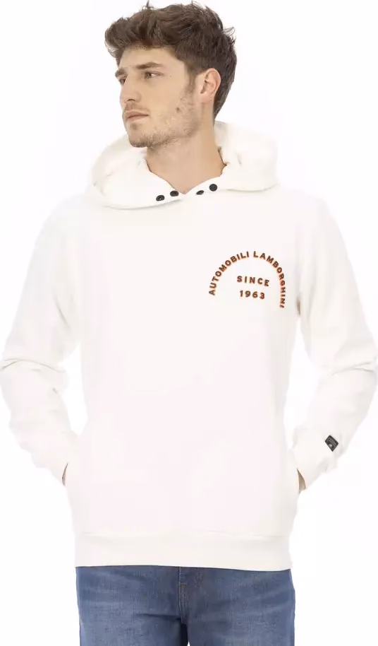 Automobili Lamborghini White Cotton Men Sweater