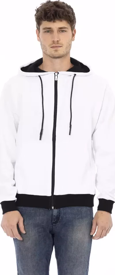 Baldinini Trend White Cotton Men Sweater