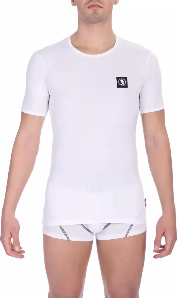 Bikkembergs White Cotton Men's T-Shirt Bi-Pack Crew Neck
