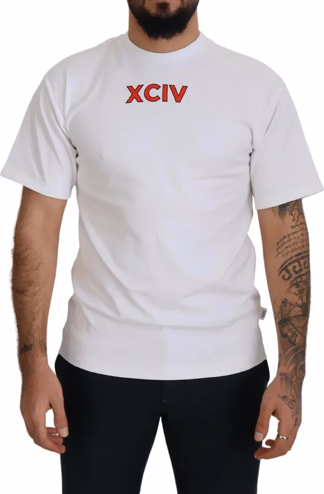 GCDS White Logo Print Cotton Short Sleeves T-shirt
