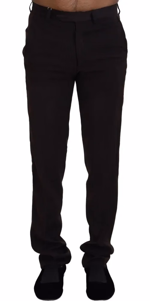 BENCIVENGA Brown Straight Fit Formal Men Pants