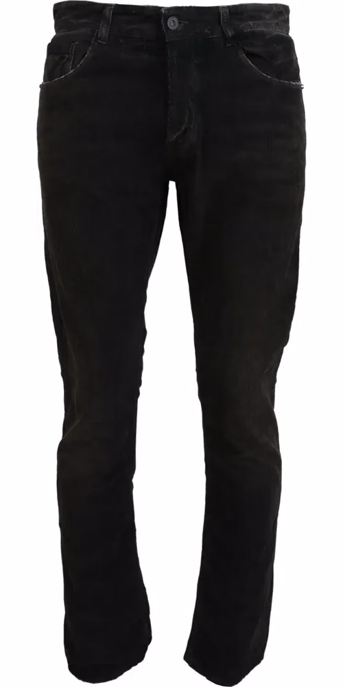 Costume National Gray Cotton Corduroy Men Casual Jeans