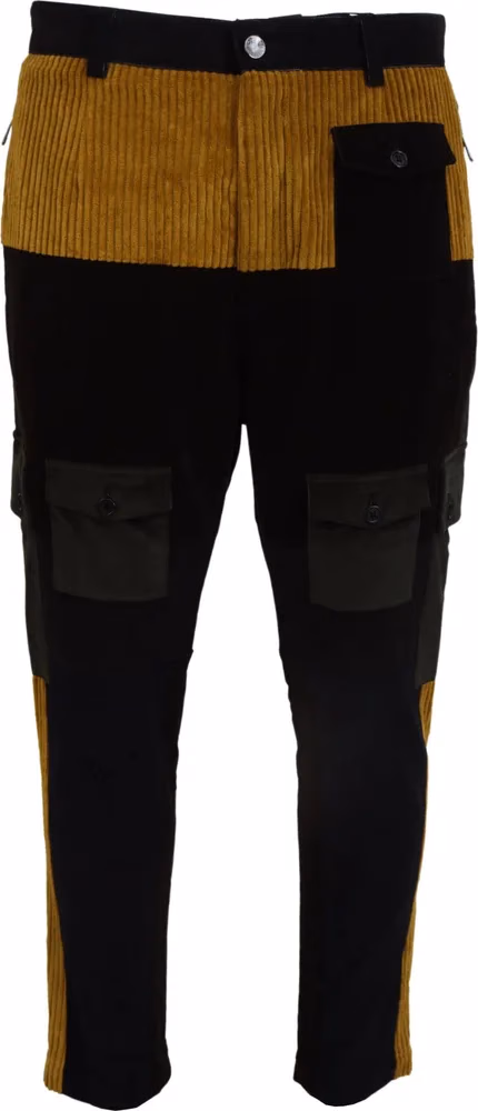 Dolce & Gabbana Black Yellow Cotton Men Pants