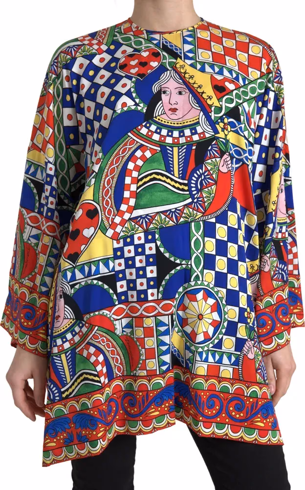 Dolce & Gabbana Multicolor Printed Long Sleeves Blouse Top