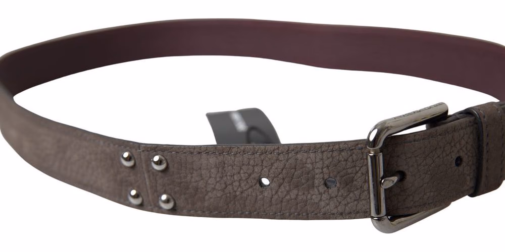 Dolce & Gabbana Brown Leather Metal Buckle Men Cintura Belt