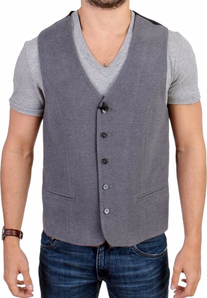 Costume National Gray cotton blend casual vest