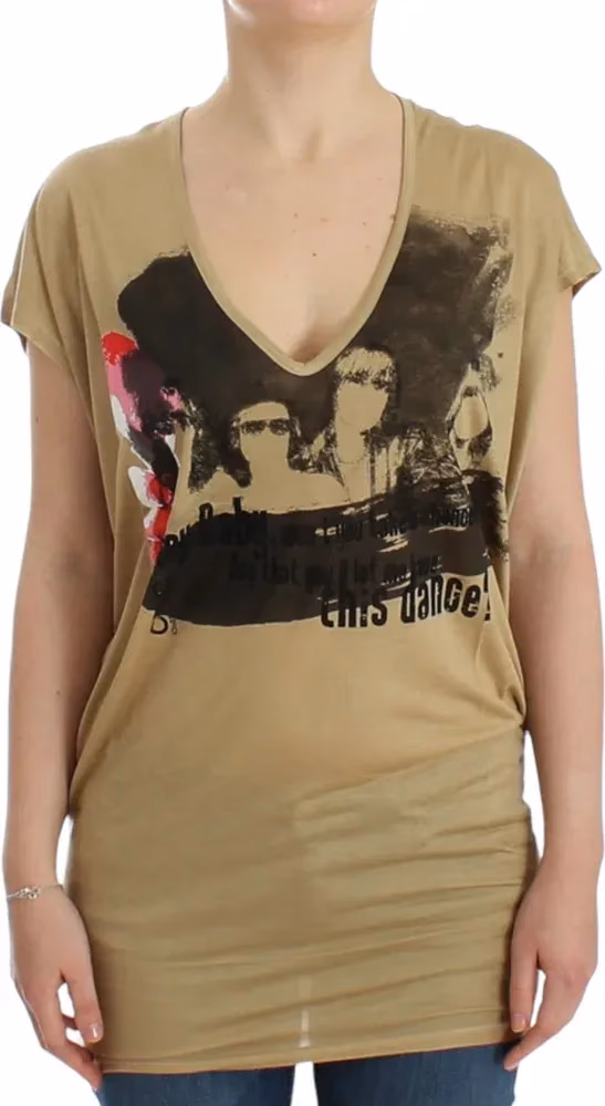 Costume National Beige motive print t-shirt