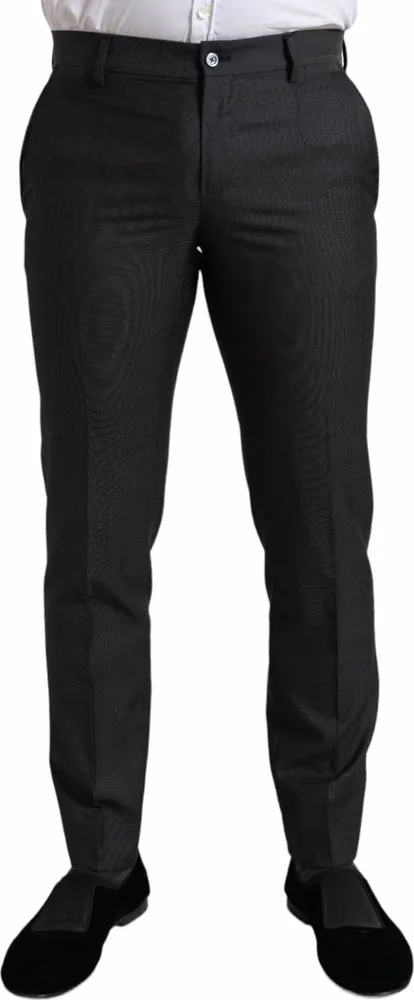 Dolce & Gabbana Dark Gray Stretch Slim Formal Pants