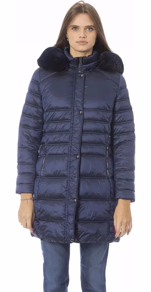 Baldinini Trend Light Blue Polyester Jackets & Coat