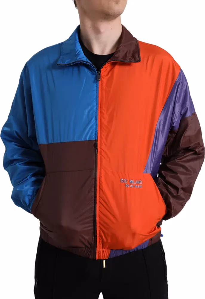 Dolce & Gabbana Multicolor Color Windbreaker Jacket