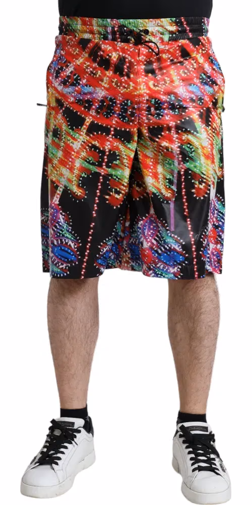Dolce & Gabbana Multicolor Luminarie Print Men Bermuda Shorts