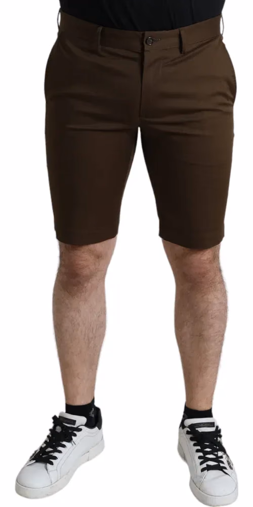 Dolce & Gabbana Brown Cotton Stretch Men Bermuda Shorts