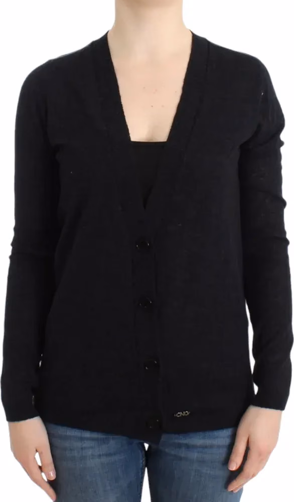 Costume National Gray wool alpaca cardigan
