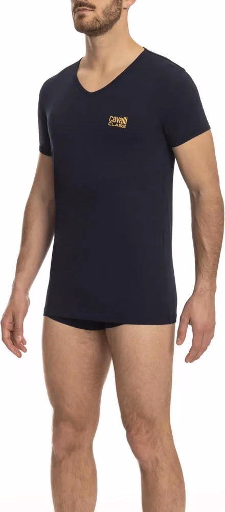 Cavalli Class Blue Cotton Men T-Shirt
