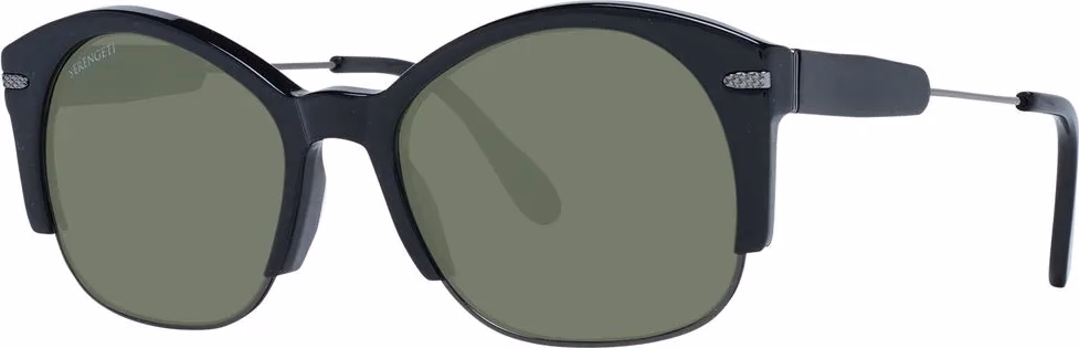 Serengeti Black Acetate & Metal Sunglasses