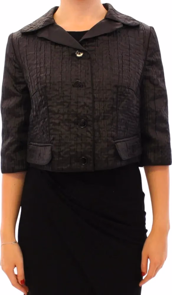 Dolce & Gabbana Black Short Bolero Shrug Jacket Coat