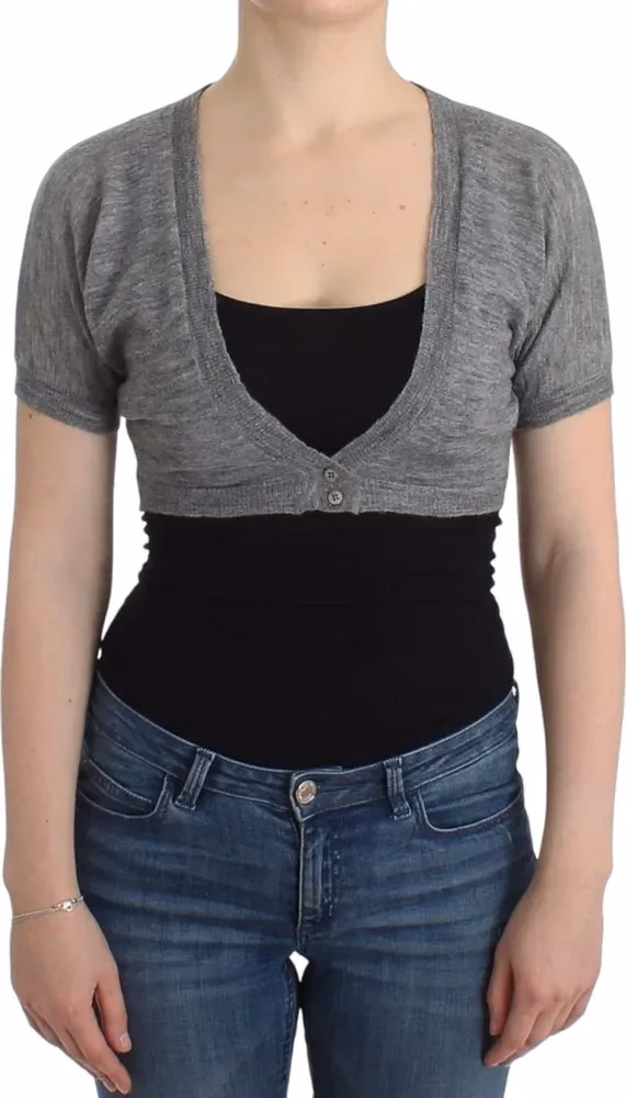 Ermanno Scervino Lingerie Knit Gray Bolero Sweater Cardigan