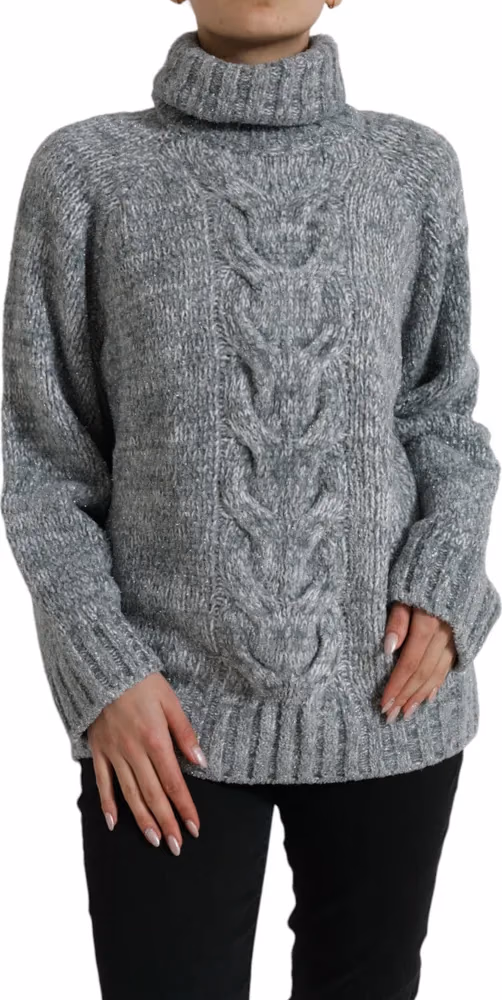 Dolce & Gabbana Gray Cashmere Turtle Neck Pullover Sweater