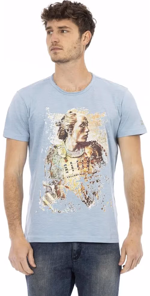 Trussardi Action Light Blue Cotton Men T-Shirt