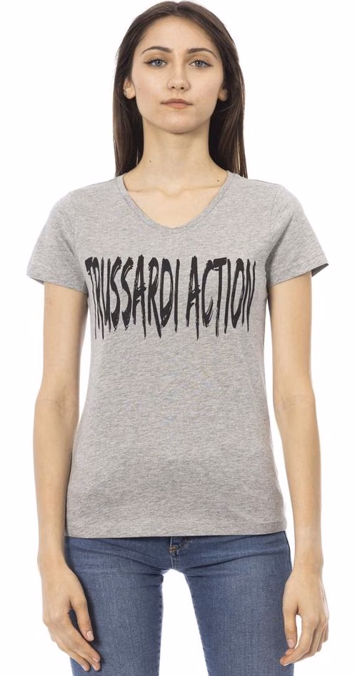 Trussardi Action Gray Cotton Women T-Shirt